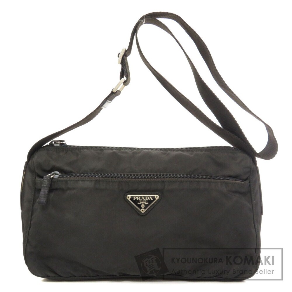 Prada logo plate Black Shoulder Crossbody bag